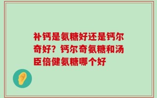 补钙是氨糖好还是钙尔奇好？钙尔奇氨糖和汤臣倍健氨糖哪个好