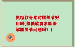 氨糖软骨素对腰关节好用吗(氨糖软骨素能缓解腰关节问题吗？)