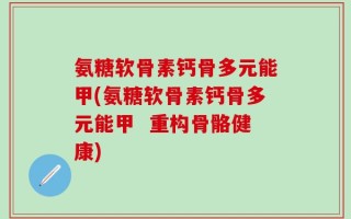 氨糖软骨素钙骨多元能甲(氨糖软骨素钙骨多元能甲  重构骨骼健康)