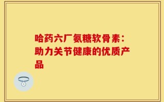 哈药六厂氨糖软骨素：助力关节健康的优质产品