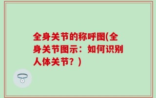 全身关节的称呼图(全身关节图示：如何识别人体关节？)