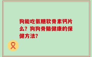 狗能吃氨糖软骨素钙片么？狗狗骨骼健康的保健方法？