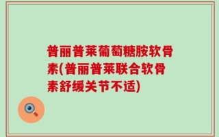 普丽普莱葡萄糖胺软骨素(普丽普莱联合软骨素舒缓关节不适)