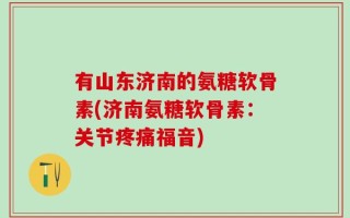 有山东济南的氨糖软骨素(济南氨糖软骨素：关节疼痛福音)