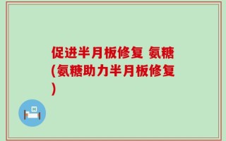 促进半月板修复 氨糖(氨糖助力半月板修复)