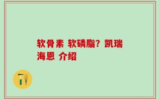 软骨素 软磷脂？凯瑞海恩 介绍