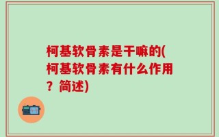 柯基软骨素是干嘛的(柯基软骨素有什么作用？简述)