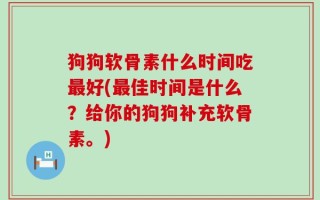 狗狗软骨素什么时间吃最好(最佳时间是什么？给你的狗狗补充软骨素。)