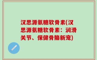 汉思源氨糖软骨素(汉思源氨糖软骨素：润滑关节、保健骨骼新宠)