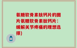 氨糖软骨素肽钙片的图片氨糖软骨素肽钙片：缓解关节疼痛的理想选择)