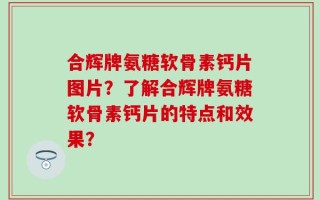 合辉牌氨糖软骨素钙片图片？了解合辉牌氨糖软骨素钙片的特点和效果？