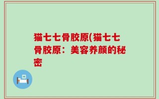 猫七七骨胶原(猫七七骨胶原：美容养颜的秘密