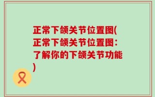 正常下颌关节位置图(正常下颌关节位置图：了解你的下颌关节功能)