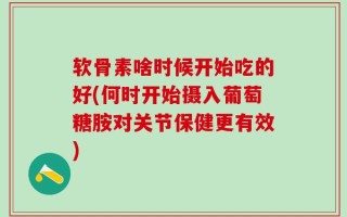软骨素啥时候开始吃的好(何时开始摄入葡萄糖胺对关节保健更有效)