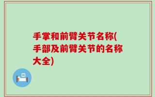 手掌和前臂关节名称(手部及前臂关节的名称大全)