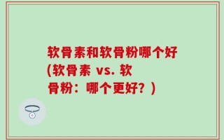 软骨素和软骨粉哪个好(软骨素 vs. 软骨粉：哪个更好？)