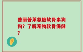 普丽普莱氨糖软骨素狗狗？了解宠物软骨保健？