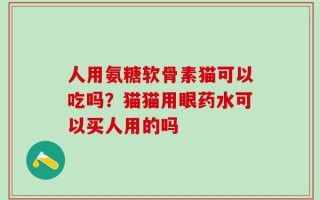 人用氨糖软骨素猫可以吃吗？猫猫用眼药水可以买人用的吗