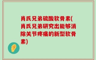 肖氏兄弟硫酸软骨素(肖氏兄弟研究出能够消除关节疼痛的新型软骨素)