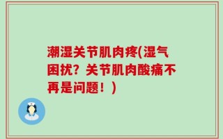 潮湿关节肌肉疼(湿气困扰？关节肌肉酸痛不再是问题！)
