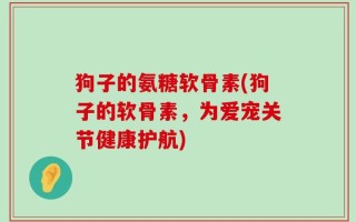 狗子的氨糖软骨素(狗子的软骨素，为爱宠关节健康护航)