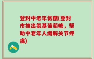 登封中老年氨糖(登封市推出氨基葡萄糖，帮助中老年人缓解关节疼痛)