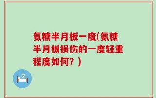 氨糖半月板一度(氨糖半月板损伤的一度轻重程度如何？)