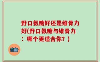 野口氨糖好还是维骨力好(野口氨糖与维骨力：哪个更适合你？)