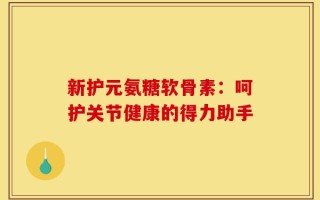 新护元氨糖软骨素：呵护关节健康的得力助手