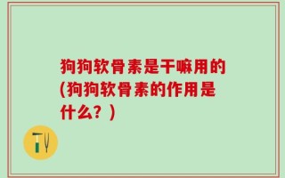 狗狗软骨素是干嘛用的(狗狗软骨素的作用是什么？)