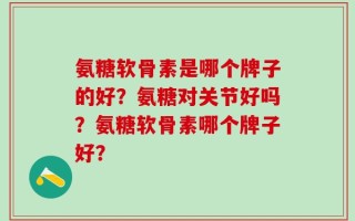 氨糖软骨素是哪个牌子的好？氨糖对关节好吗？氨糖软骨素哪个牌子好？