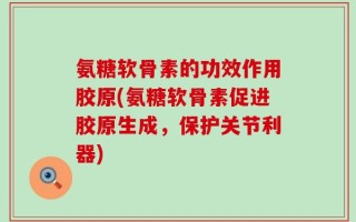氨糖软骨素的功效作用胶原(氨糖软骨素促进胶原生成，保护关节利器)