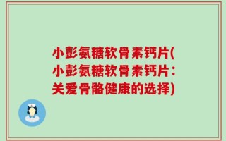 小彭氨糖软骨素钙片(小彭氨糖软骨素钙片：关爱骨骼健康的选择)