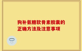 狗补氨糖软骨素胶囊的正确方法及注意事项
