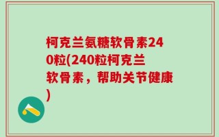 柯克兰氨糖软骨素240粒(240粒柯克兰软骨素，帮助关节健康)