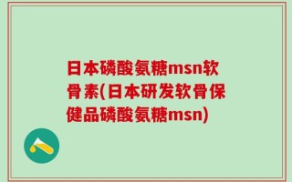 日本磷酸氨糖msn软骨素(日本研发软骨保健品磷酸氨糖msn)