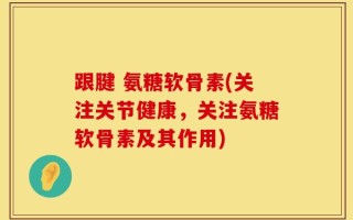 跟腱 氨糖软骨素(关注关节健康，关注氨糖软骨素及其作用)