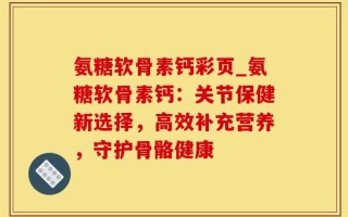 氨糖软骨素钙彩页_氨糖软骨素钙：关节保健新选择，高效补充营养，守护骨骼健康