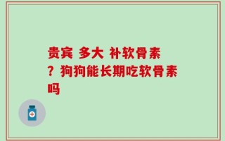贵宾 多大 补软骨素？狗狗能长期吃软骨素吗