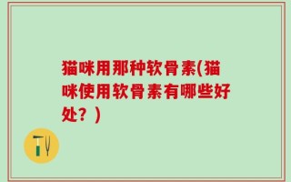 猫咪用那种软骨素(猫咪使用软骨素有哪些好处？)