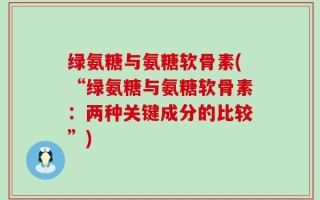 绿氨糖与氨糖软骨素(“绿氨糖与氨糖软骨素：两种关键成分的比较”)
