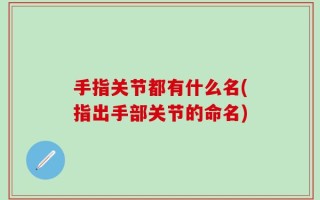 手指关节都有什么名(指出手部关节的命名)