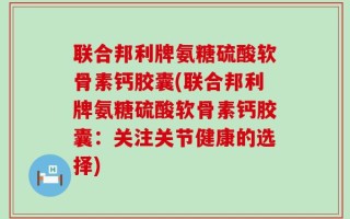 联合邦利牌氨糖硫酸软骨素钙胶囊(联合邦利牌氨糖硫酸软骨素钙胶囊：关注关节健康的选择)