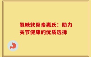 氨糖软骨素惠氏：助力关节健康的优质选择