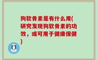 狗软骨素是有什么用(研究发现狗软骨素的功效，或可用于健康保健)