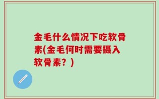 金毛什么情况下吃软骨素(金毛何时需要摄入软骨素？)