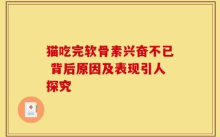 猫吃完软骨素兴奋不已 背后原因及表现引人探究
