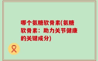 哪个氨糖软骨素(氨糖软骨素：助力关节健康的关键成分)
