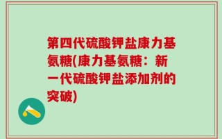 第四代硫酸钾盐康力基氨糖(康力基氨糖：新一代硫酸钾盐添加剂的突破)