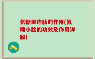 氨糖里边肽的作用(氨糖小肽的功效及作用详解)